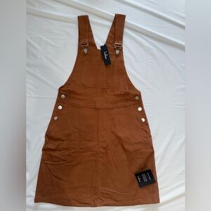 NWT Lulu's Tan Overall Dress